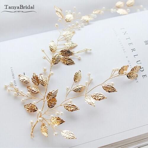 Gold leaf wedding hair accessories fashion women headpieces DH037