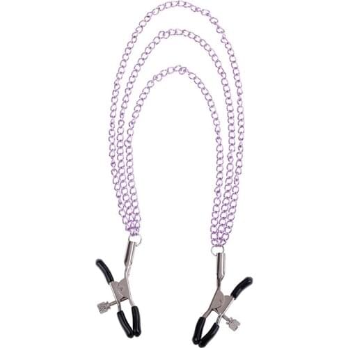 Three Metal Chain Nipple Clamps Stimulator Enhancer Master Series Fetish Exotic Accessories Sexy Nipple Clips For Couples