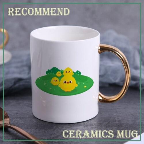 Creative Yellow duck mug Gold handle Ceramic coffee mugs Tea Milk Beer Mug Water Cup Drinkware Gift Cup KTDW-019