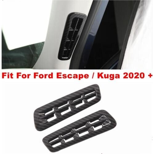 Inner Window Pillar A Front Door Triangle Frame Decoration Cover Trim For Ford Escape / Kuga 2020 2021 ABS Carbon Fiber Look