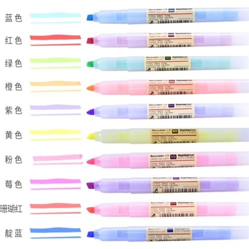 High quality Fashion Transparent Highlighter Student School Office Stationery Fluorescent art Marker Pen New