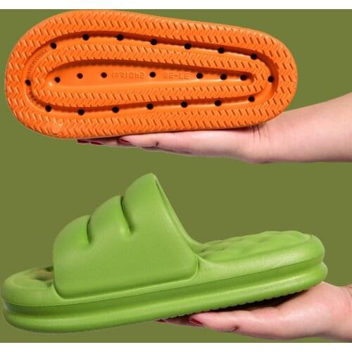 Women 2021 Summer Mute EVA Slides Women Thick Sole Soft Indoor Slippers Women Anti-slip Sandals Unisex Platform Men Shoes Bath