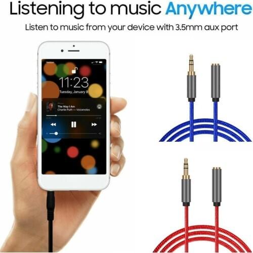 3 Colors 1.5m Audio Extension Cable For Huawei P20 Headphone MP4 Jack Male Female Player Cable 3.5mm MP3 PC Aux to Extender R3Q5