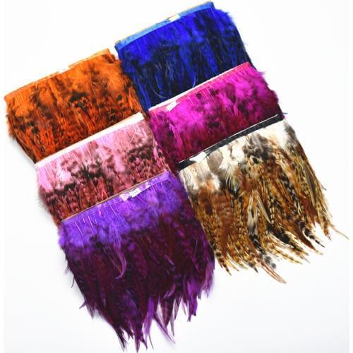 1Meters Pheasant Feathers Trim Rooster Feathers Lace Red Feathers for Crafts Plume Decoration Feather Decor Feathers for Clothes