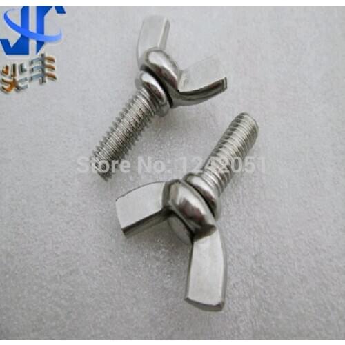 10pcs Metric M4x16mm 0.7mm Pitch Stainless Steel Wing Bolt Butterfly Bolt Screw