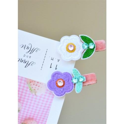 12pcs/Lot Embroidery Flower Princess Hair Clip Barrettes for Children Hairpins for Girls Hairgrips Kids Hair Accessories