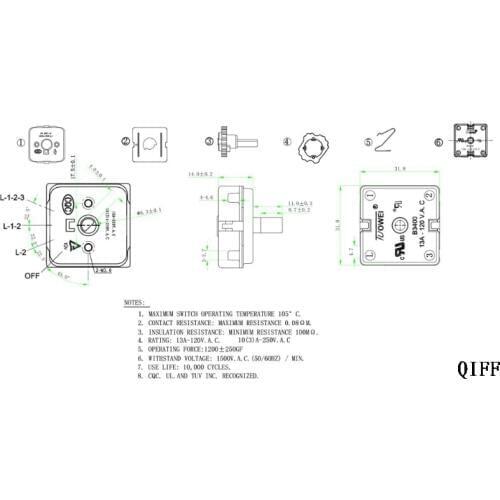 4 Position Rotary Switch OFF/Low/Medium/High For Fan Heater 1pc Mar28