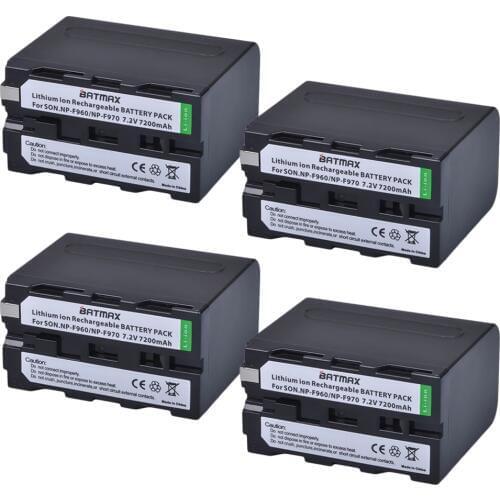 7.2V 7200mAh NP-F960 NP-F970 NP F970 NP F960 Camcorder batteries(4 Pack) for Sony NP-F550 F770 F750 F960 F970