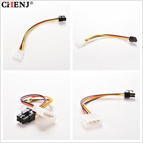 Cable Adapter PC Video Card Connector Cable Converter Cord 1Pcs 17cm 4 Pin Molex IDE To 6 Pin PCI-E Graphic Card Power Supply