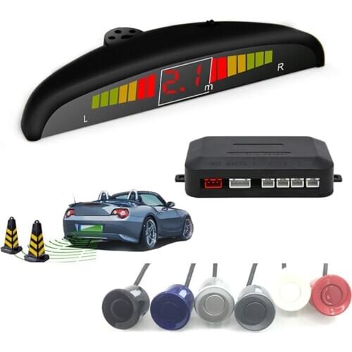 Car Parking Sensor 12V with 4 Sensors Auto Reverse Rear Assistance Backup Park Radar Buzzer Alarm Monitor System Alarm 5 Colors