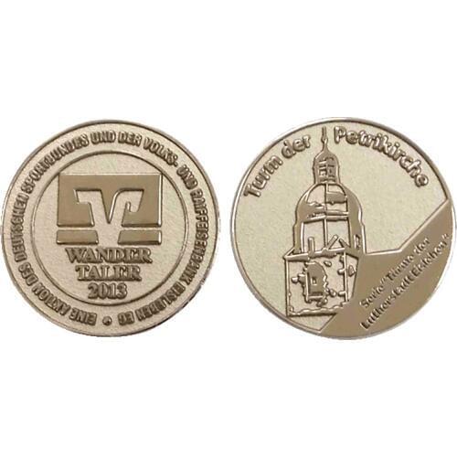 Big Promotion Round Double Coin 3D Plating Gold Coin