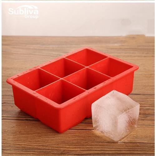 DIY Creative Big Ice Cube Mold Square Shape Silicone Ice Tray Fruit Ice Cube Maker Bar Kitchen Accessories