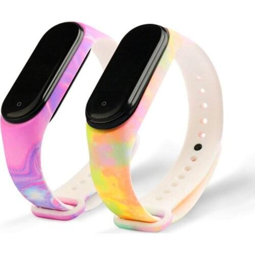 Bracelet For Xiaomi Mi Band 6 5 4 3 Silicone Strap Starry Sky Style Bracelet Replacement For Xiaomi Mi Band 3 4 5 Mi band6 Strap