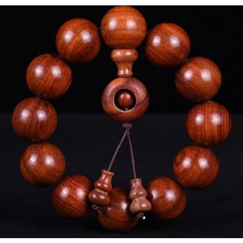 Red Sandalwood Bracelet Wood High Density Smooth Pattern Bead 20mm