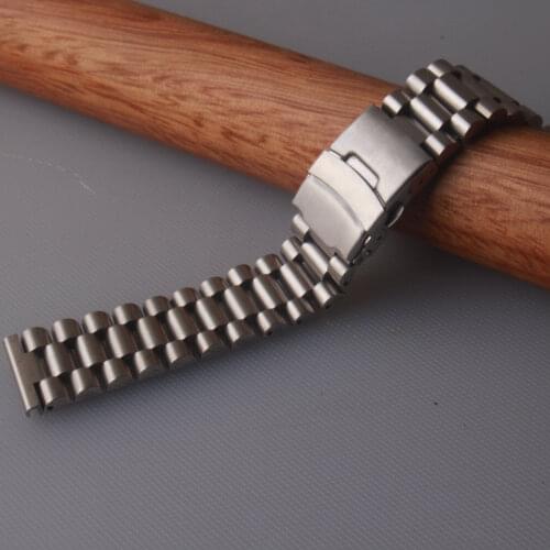 Stainless Steel Watch Strap Bracelet 20mm 22mm 24mm Women Men Solid links Metal Brushed Watch Band For Gear S3 Watch Accessories