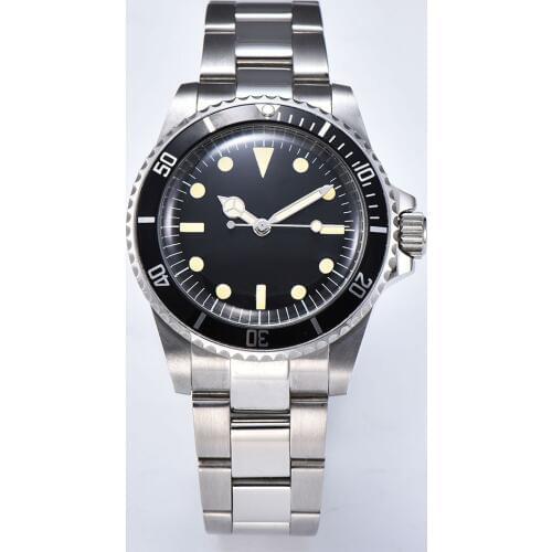 Watch automatic mechanical watch mens movement 40 mm steel shell aluminum bezel luminous hand chain silk bracelet 1012