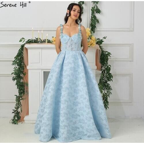 Long halter light Blue Lace Formal Evening Prom Party Gown Dress Gowns Dress Avondjurken Gala Jurken 2020 BLA6537