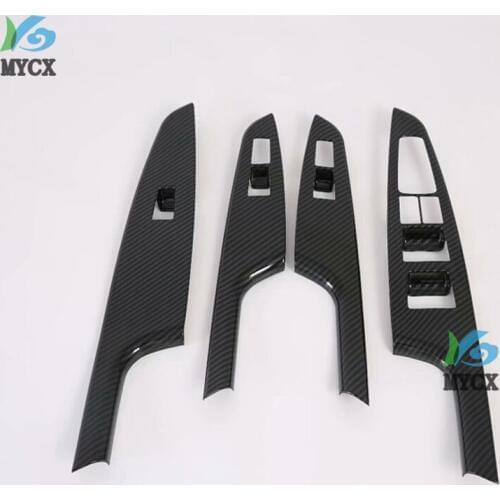 For Hyundai Tucson 2019 2020 4PCS Window Switch Button Motor Door Handle Armrest Frame Cover Trim Styling InteriorAccessories