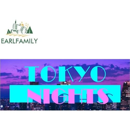EARLFAMILY 13cm x 5.3cm for Tokyo Nights Drift Car Stickers Waterproof Decal Fashion Fine JDM Accessories Vehicle SUV Decoration