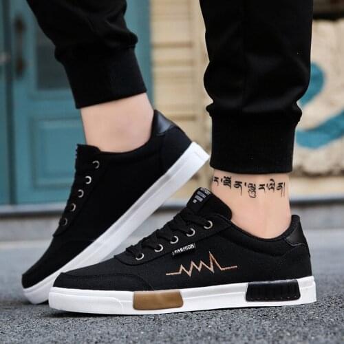 New autumn Spring Summer Canvas Shoes Men Sneakers Low top Black Shoes Mens Casual Shoes Male Brand Fashion Sneakers EUR38
