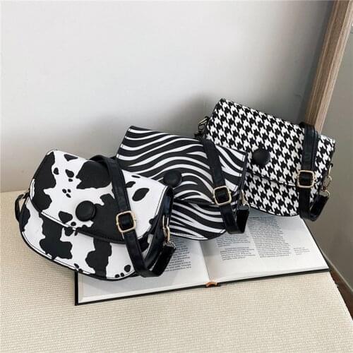Cow Print Small Shoulder Bags For women 2021 Soft PU Leather Crossbody Female Plaid Messenger Bag Zebra Falp Purses bolso movil