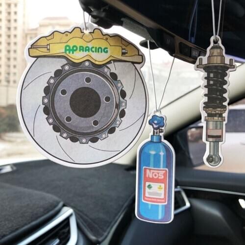 Interior Creative Metal Car Hanging Wheel Hub Piston Turbo Style Ornament Keychain Auto Perfume Pendant Car-Styling Accessories