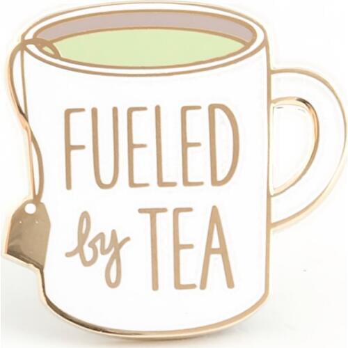 Fashion Minimalism Fueled By Tea Enamel Pin Cute Teas Art Badge Accessories Mothers Day Jewelry Gift