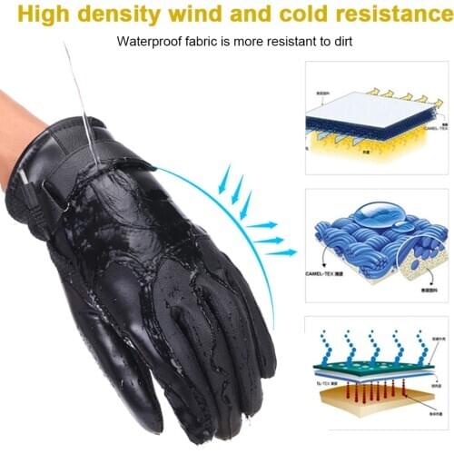 Motorcycle Electric Heated Gloves Polyester & Cotton Windproof Cycling Skiing Warm Heating Gloves USB Powered For Men Women