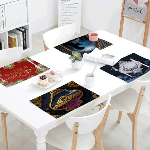 Muslim Ramadan Decoration For Home EID Linen Mats Eid Mubarak Decoration Muslim Mosque Decorative Supplies Baby Shower Decor Mat