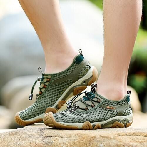 Summer Breathable Outdoor Hiking Shoes Mesh Sneakers Mens Climbing Shoes Men Sport Shoes Quick-dry Water Swimming Aqua Shoes