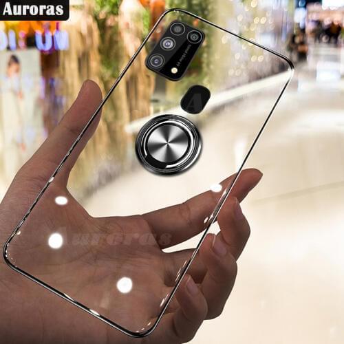 Auroras For Samsung M31 Case Full Protection Soft Silicone Matte Cover For Samsung Galaxy M31 A31 Ring Holder Funda Cover