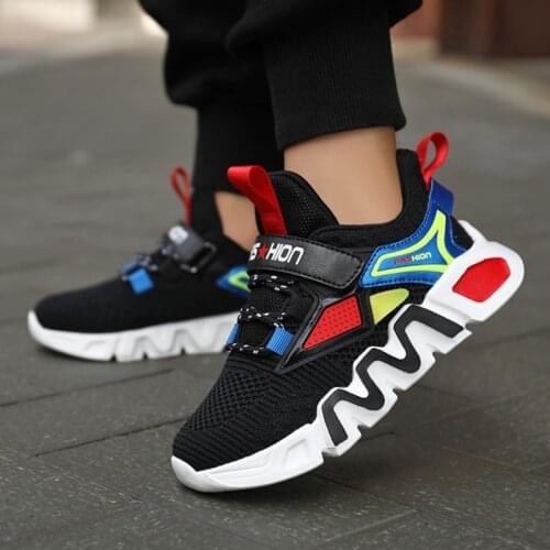 2021 Non-slip Childrens Running Shoes Casual Boys Sports Shoes Childrens Breathable Mesh Shoes Flat Childrens Shoes