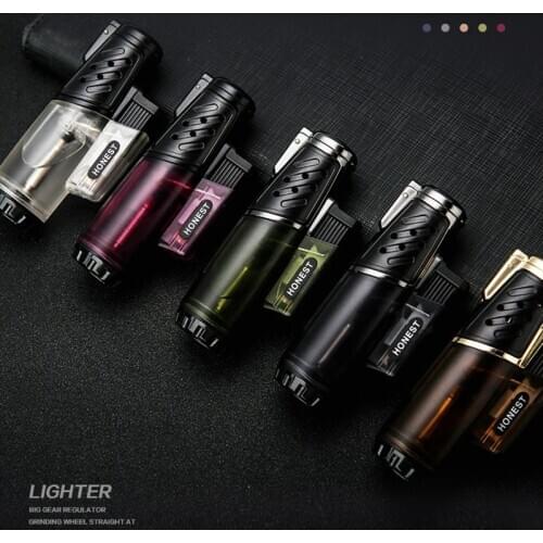 HONEST 2020 New Cigarette Lighter Torch Turbo Lighter Gas Lighters Jet Unusual Lighters Flints Butane Smoke Gadgets For Men