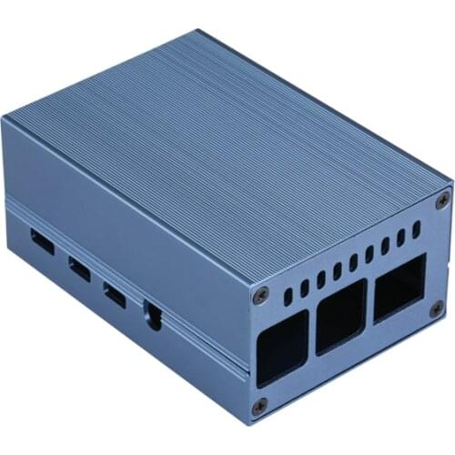 New Raspberry Pi 4 Aluminum case with Super Heat Sink Metal Shell Blue Black Silver Box for RPI 4 Model B