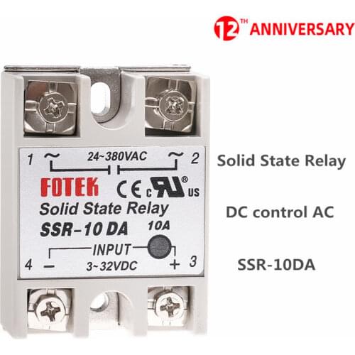 Single Phase Solid State Relay SSR 10DA/25DA/ 40DA DC control AC SSR without plastic cover 3-32V DC TO 24-380V AC SSR