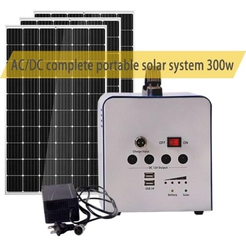 Good quality home solar systems portable 12v 300w power stations panel kit energy