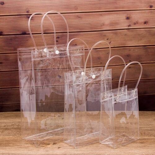 Transparent gift plastic bag Mini PVC bags handle cosmetic bag pack 10pcs/lot Party Candy Bags Chocolate Bags