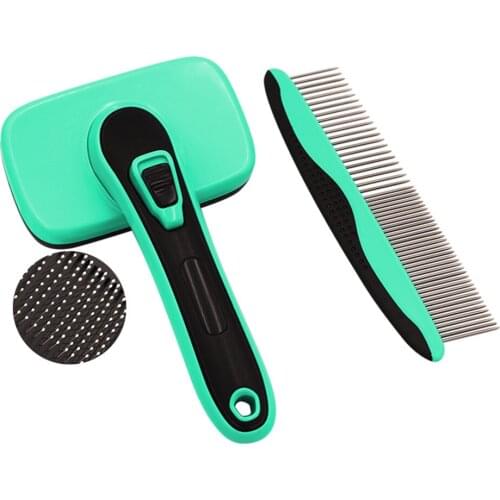 Dog comb combing automatic hair brush remover pet cat hair removal comb dog grooming cleaning comb pet does not hurt the skin