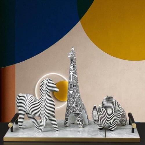 Modern simple abstract animal ornaments living room wine cabinet TV cabinet desk bedroom interior creative decorations