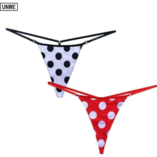 Dots Printed T Back Thong Women Plus Size Sexy Lingerie G String Cotton Female Panties Seamless String