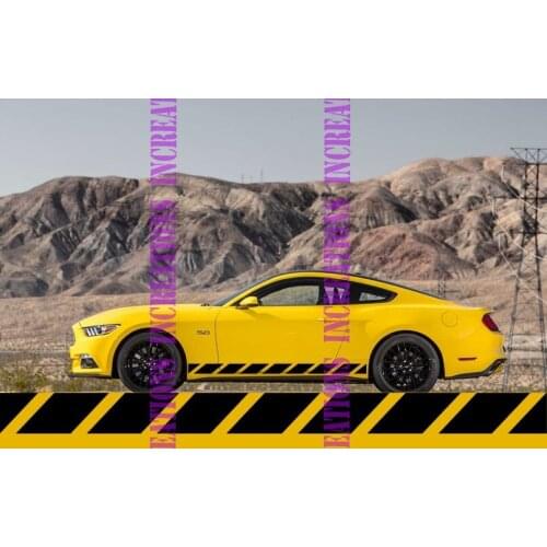 For 1Set/2pcs Ford Mustang Simple Racing Side Stripes Decals Gt Shelby Convertible Stickers Car styling