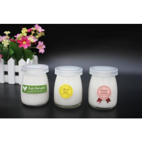 1PC DIY Cooking Milk Bottle Glass Pudding Bottle with lid Yogurt Cup High Temperature Pudding Cup Mousse Cup JR 1095