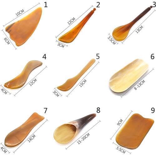 1PC Natural Buffalo Horn Antistress Guasha Massage Tool SPA Therapy GuaSha Massager Health Care New