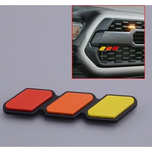 1pcs Plastic Tri-Color 3 Grille Cover Badge Emblem Fit For Toyota Tacoma 4Runner Tundra