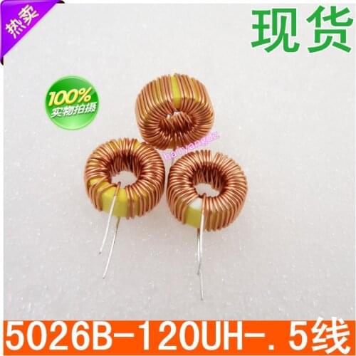 10pcs/13mm 120UH 3A 0.5 Line Magnetic ring inductors 5026B Annular inductance Winding inductors