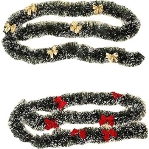 2M Christmas Eve Decoration Bar Tops Ribbon Garland Christmas Tree Kitchen Ornaments Party Decoration Prop