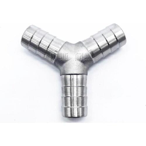 304 Stainless Steel Y-Shape Tee Barb Hose Fittings 6mm- 25mm 3 Way Hose Tube Barb Barbed Coupling