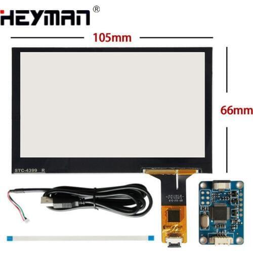 4.3 inch''105mm*66mm Capacitive Touch Digitizer Raspberry Pi GPS navigation Touch screen panel Glass+USB Driver board