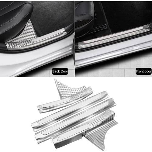 Car Accessories for Hyundai Elantra Avante CN7 2020 2021 2022 Stainless Steel Inner Door Sill Scuff Plate Pedal Cover Trim 4pcs