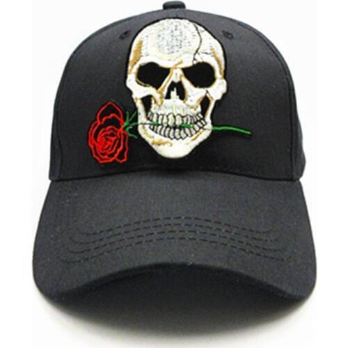 Rose Skull embroidery cotton Casquette Baseball Cap hip-hop cap Adjustable Snapback Hats for kids men women 142
